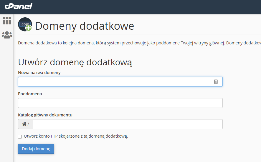 cpanel-domena-dodatkowa